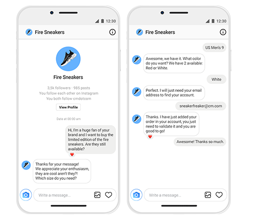 Instagram Messaging Inbox Thread Business